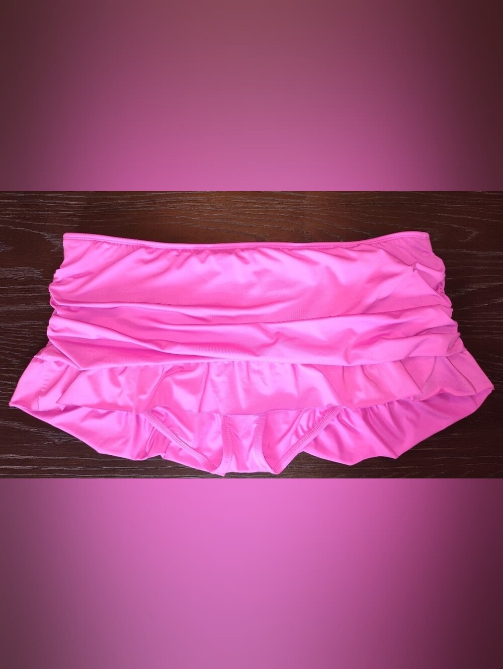 Women's Pink Ruffled Swim Skirt
